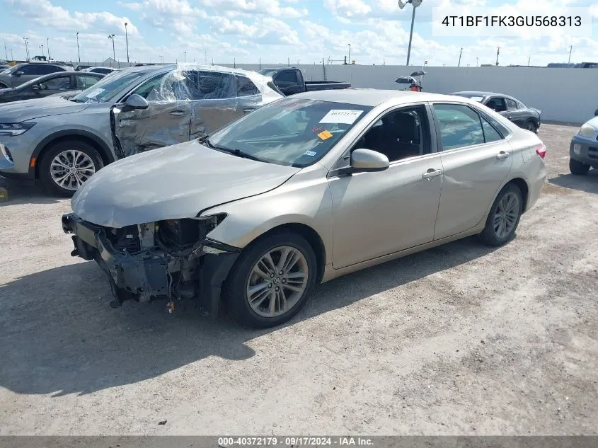 2016 Toyota Camry Se VIN: 4T1BF1FK3GU568313 Lot: 40372179