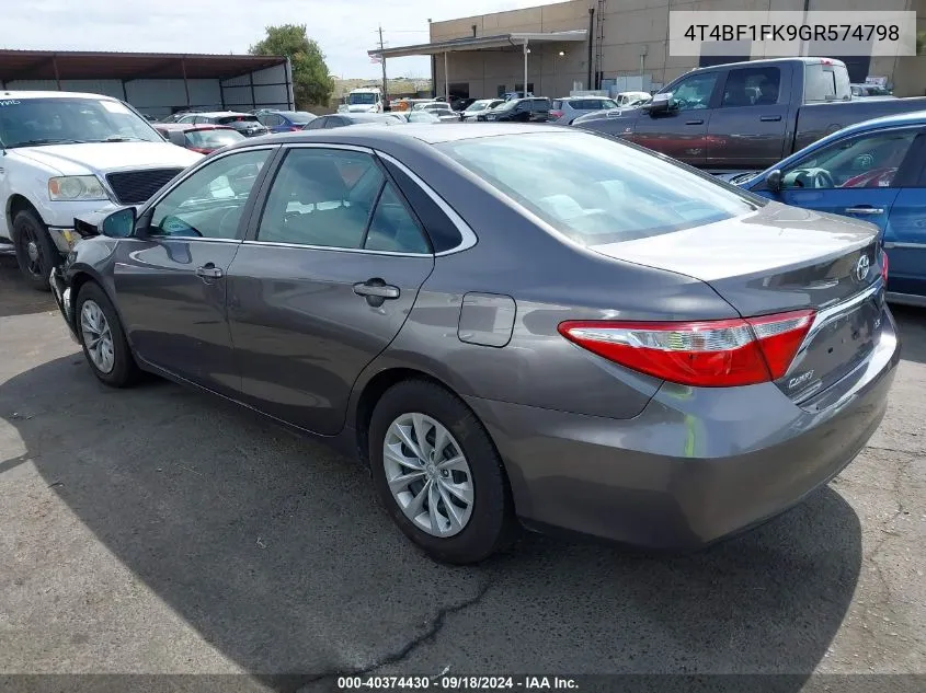 2016 Toyota Camry Le VIN: 4T4BF1FK9GR574798 Lot: 40374430