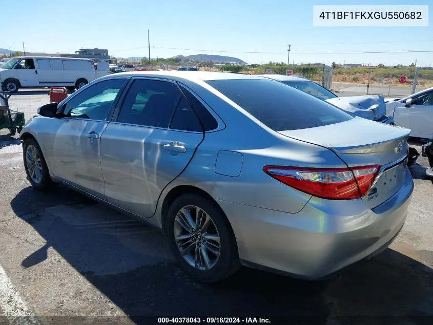 2016 Toyota Camry Se VIN: 4T1BF1FKXGU550682 Lot: 40378043