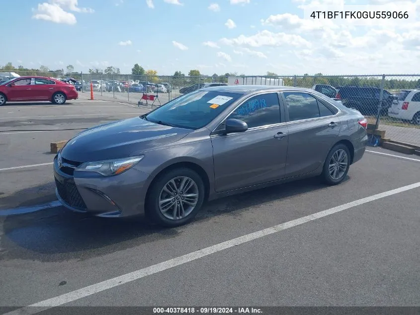 2016 Toyota Camry Se VIN: 4T1BF1FK0GU559066 Lot: 40378418