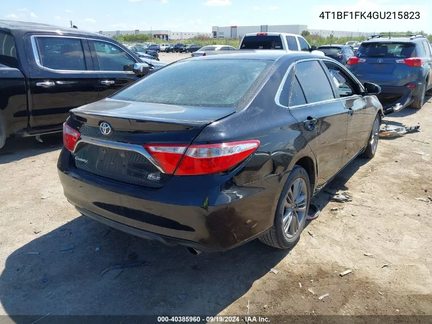 2016 Toyota Camry Se VIN: 4T1BF1FK4GU215823 Lot: 40385960