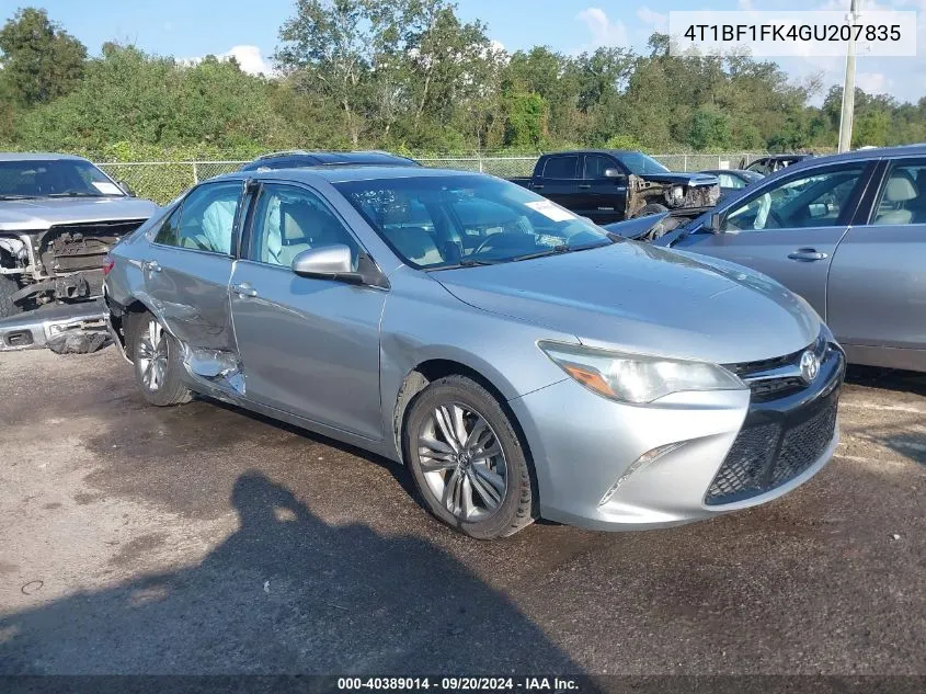 2016 Toyota Camry Se VIN: 4T1BF1FK4GU207835 Lot: 40389014