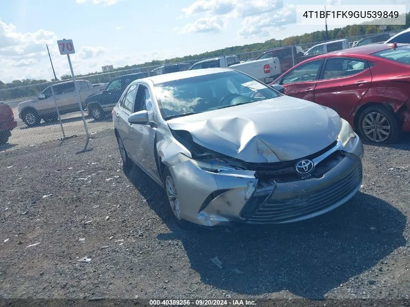 2016 Toyota Camry Le VIN: 4T1BF1FK9GU539849 Lot: 40389256