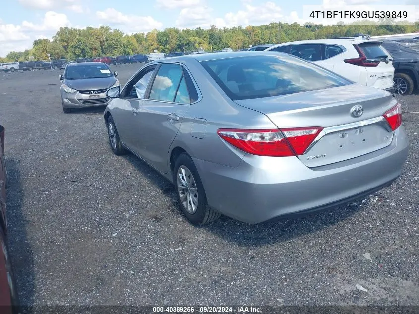 2016 Toyota Camry Le VIN: 4T1BF1FK9GU539849 Lot: 40389256