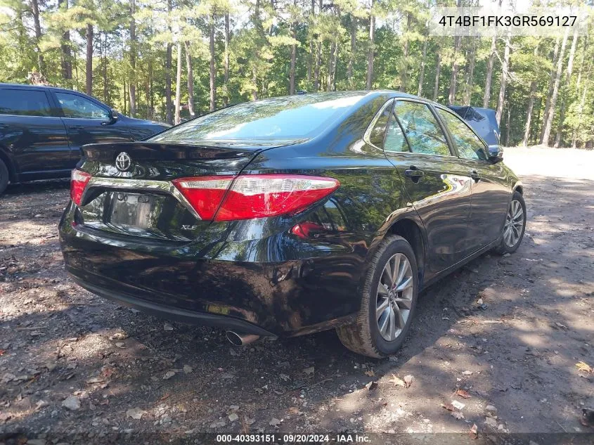 2016 Toyota Camry Xle VIN: 4T4BF1FK3GR569127 Lot: 40393151