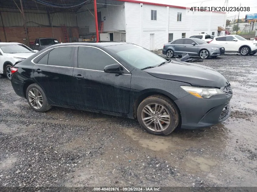 2016 Toyota Camry Se VIN: 4T1BF1FK2GU236038 Lot: 40402676