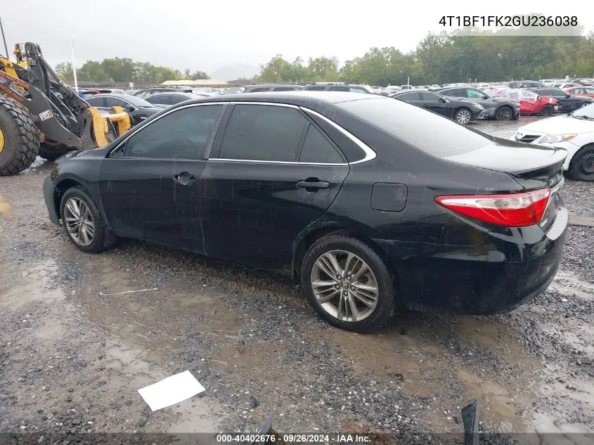 4T1BF1FK2GU236038 2016 Toyota Camry Se