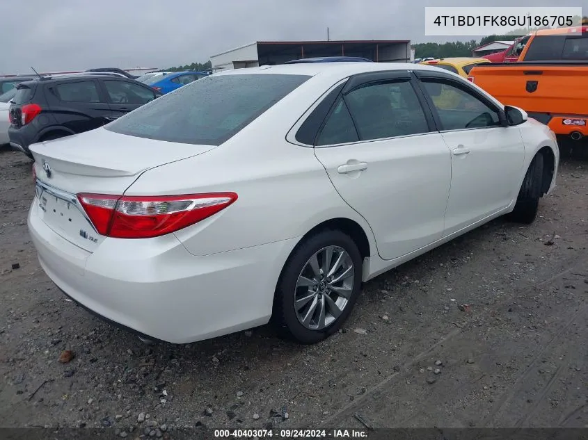 2016 Toyota Camry Hybrid Xle VIN: 4T1BD1FK8GU186705 Lot: 40403074