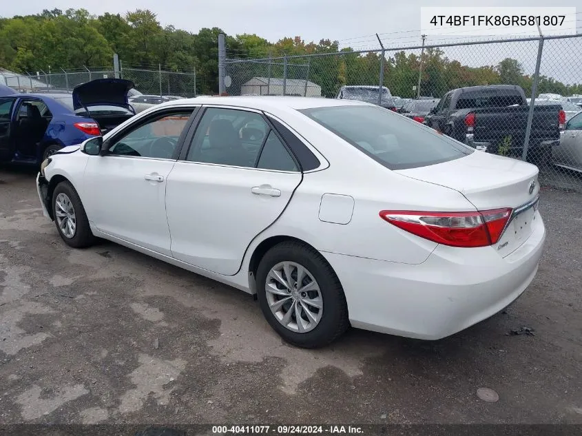 4T4BF1FK8GR581807 2016 Toyota Camry Le/Xle/Se/Xse