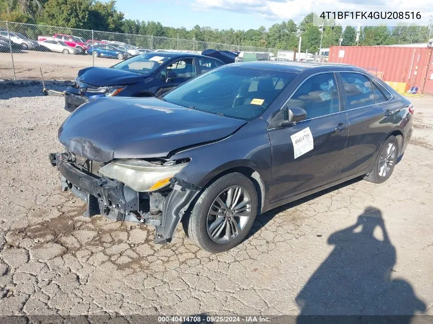 2016 Toyota Camry Se VIN: 4T1BF1FK4GU208516 Lot: 40414708