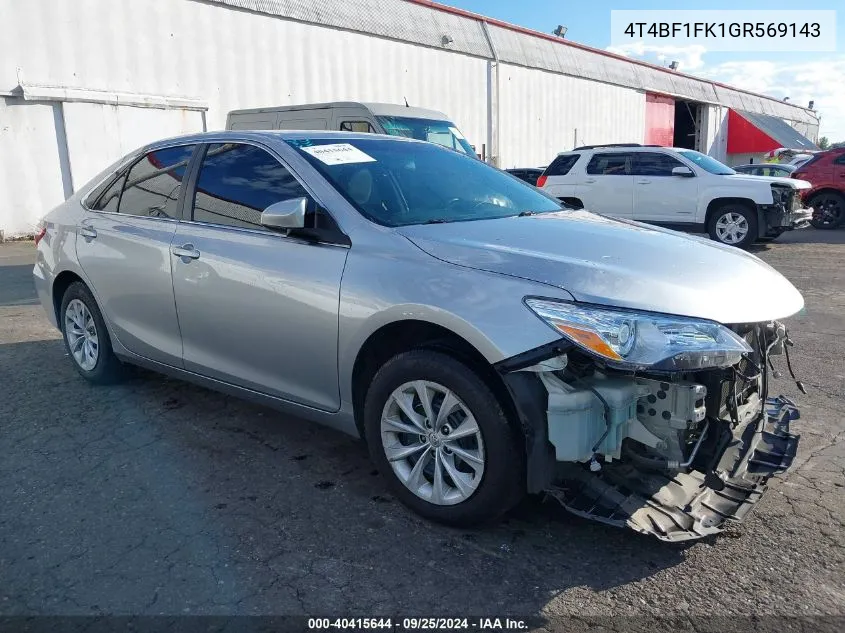 4T4BF1FK1GR569143 2016 Toyota Camry Le