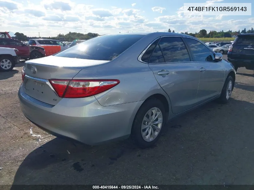 4T4BF1FK1GR569143 2016 Toyota Camry Le