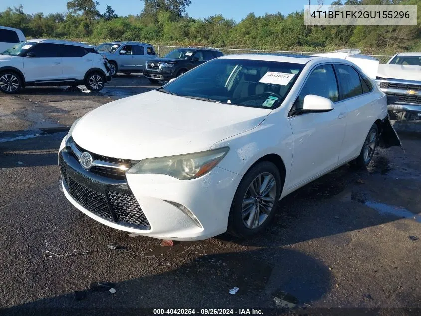 2016 Toyota Camry Se VIN: 4T1BF1FK2GU155296 Lot: 40420254