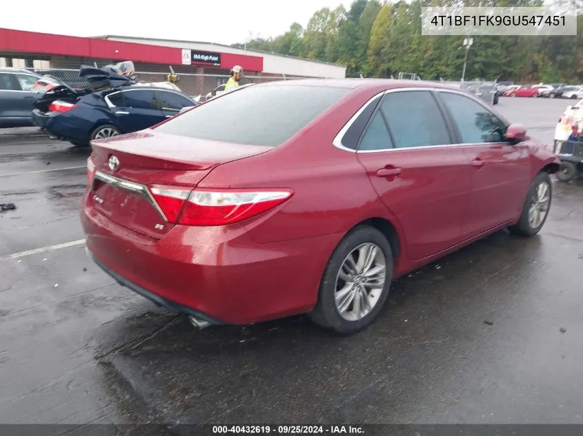 4T1BF1FK9GU547451 2016 Toyota Camry Se