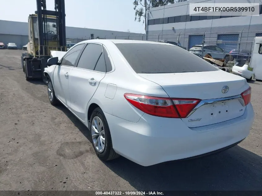 4T4BF1FK0GR539910 2016 Toyota Camry Le