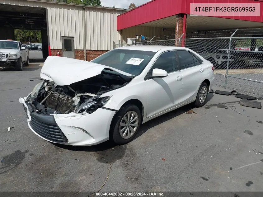 4T4BF1FK3GR569953 2016 Toyota Camry Le