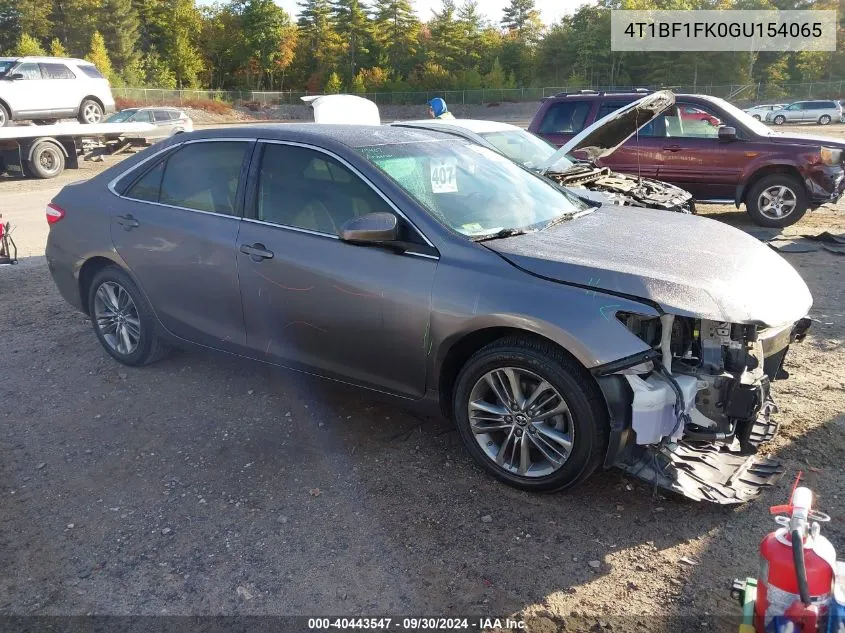 2016 Toyota Camry Se VIN: 4T1BF1FK0GU154065 Lot: 40443547