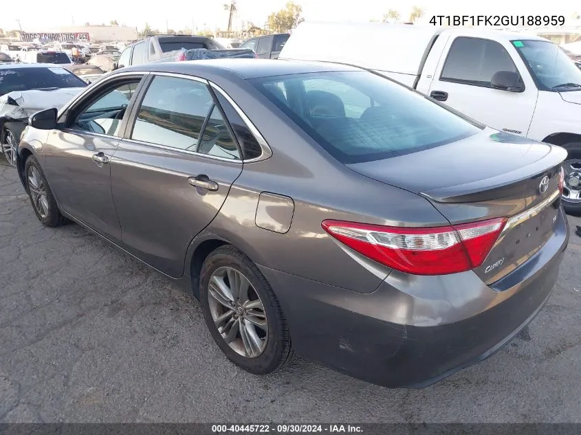 4T1BF1FK2GU188959 2016 Toyota Camry Se