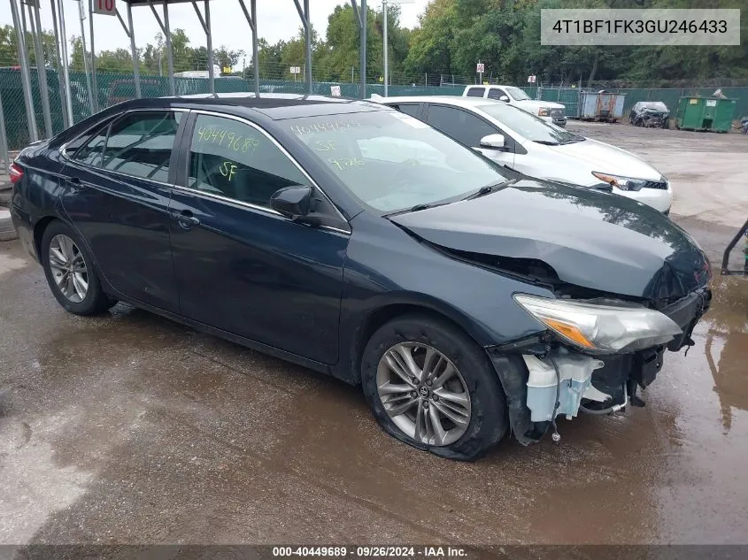 2016 Toyota Camry Se VIN: 4T1BF1FK3GU246433 Lot: 40449689