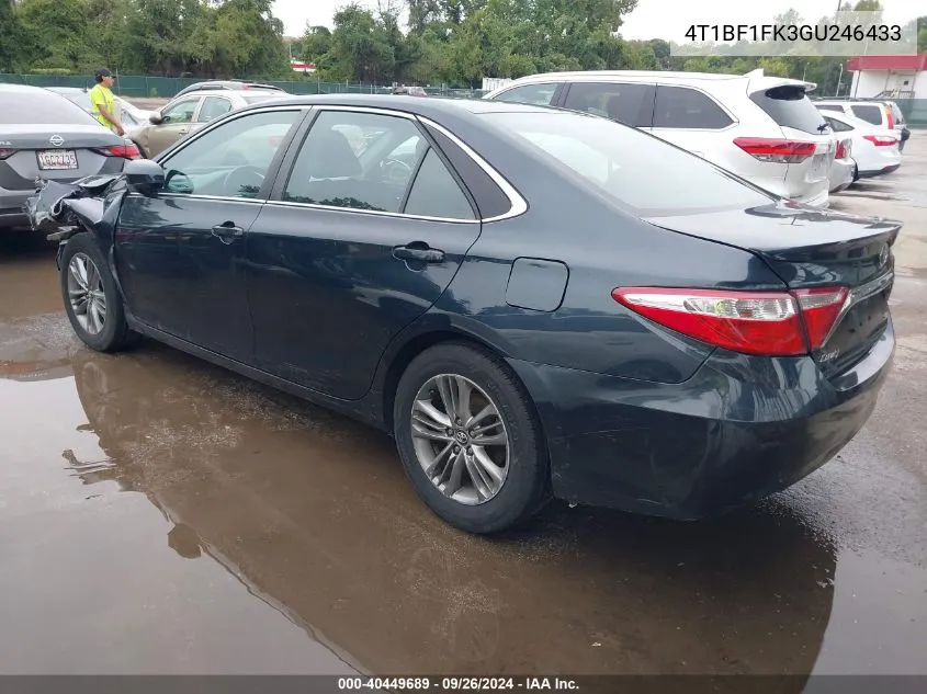 2016 Toyota Camry Se VIN: 4T1BF1FK3GU246433 Lot: 40449689