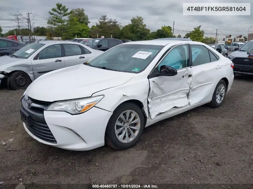 4T4BF1FK5GR581604 2016 Toyota Camry Le/Xle/Se/Xse