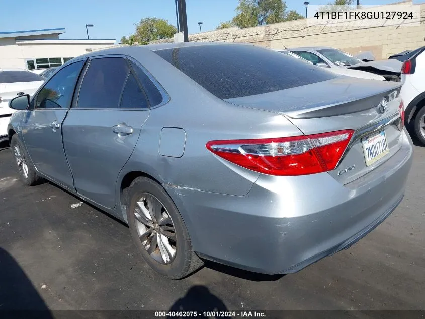 2016 Toyota Camry Se VIN: 4T1BF1FK8GU127924 Lot: 40462075