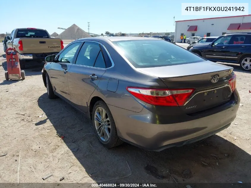 2016 Toyota Camry Le/Xle/Se/Xse VIN: 4T1BF1FKXGU241942 Lot: 40468824