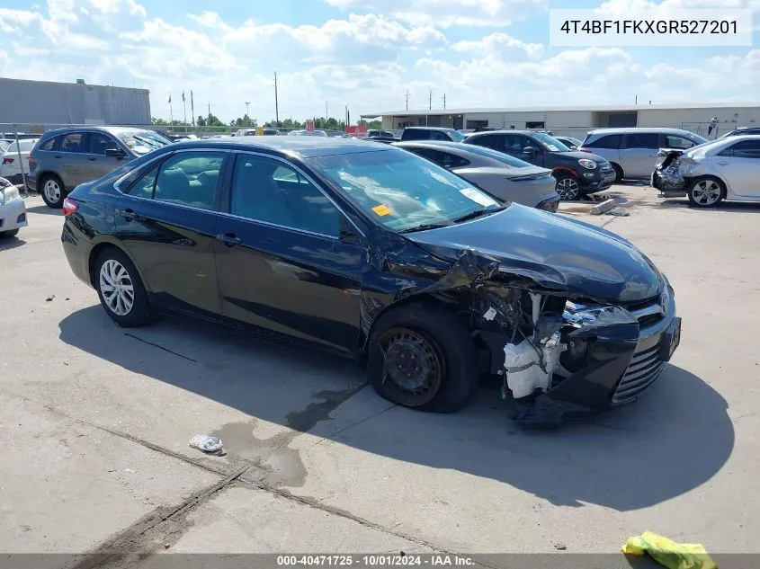 2016 Toyota Camry Le VIN: 4T4BF1FKXGR527201 Lot: 40471725