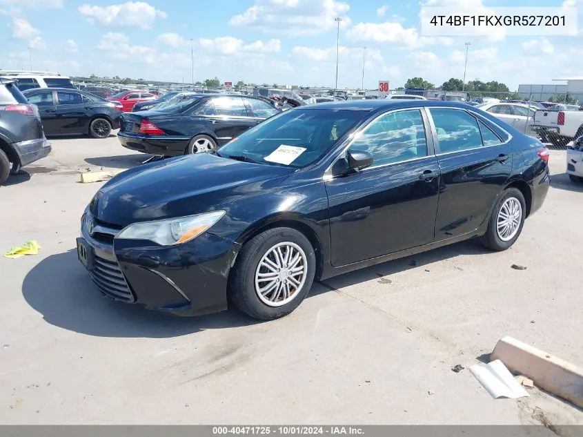 2016 Toyota Camry Le VIN: 4T4BF1FKXGR527201 Lot: 40471725