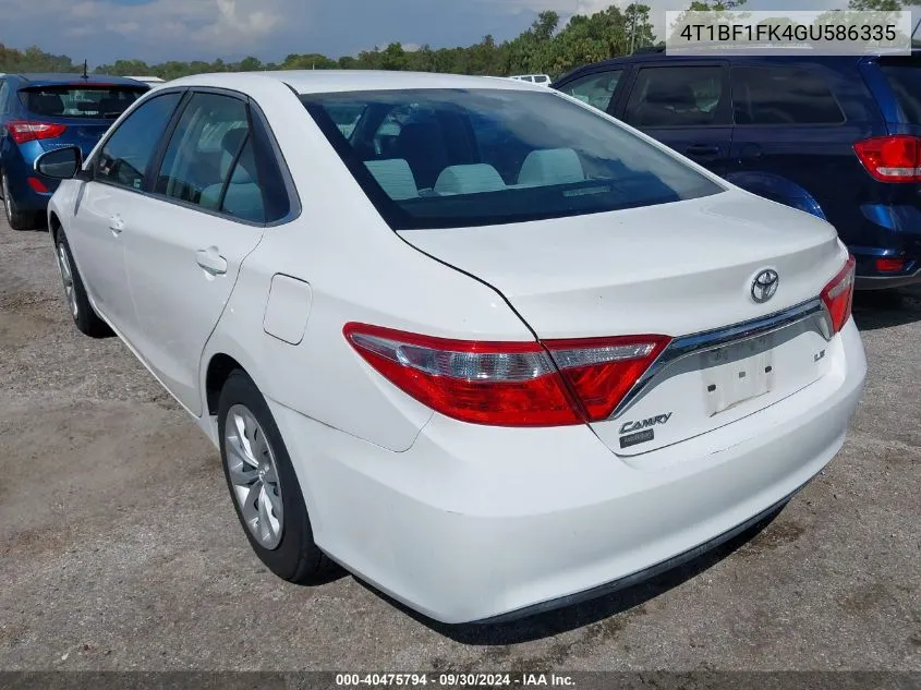 2016 Toyota Camry Le/Xle/Se/Xse VIN: 4T1BF1FK4GU586335 Lot: 40475794