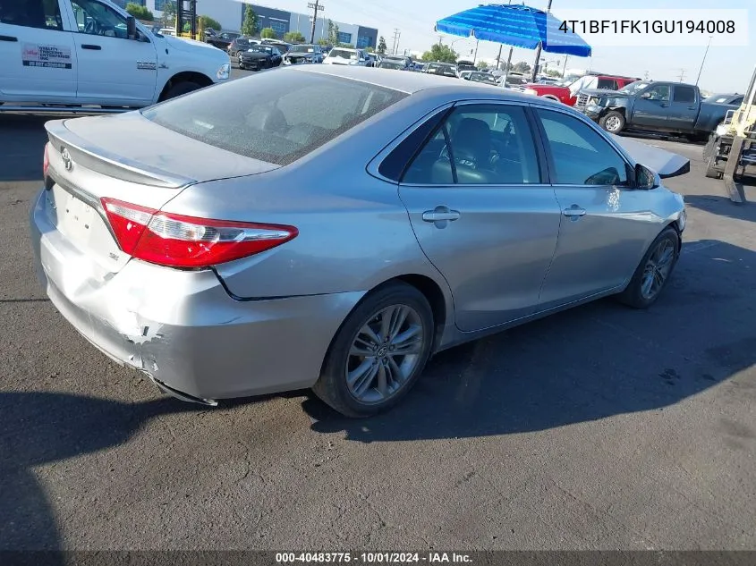 4T1BF1FK1GU194008 2016 Toyota Camry Le/Xle/Se/Xse