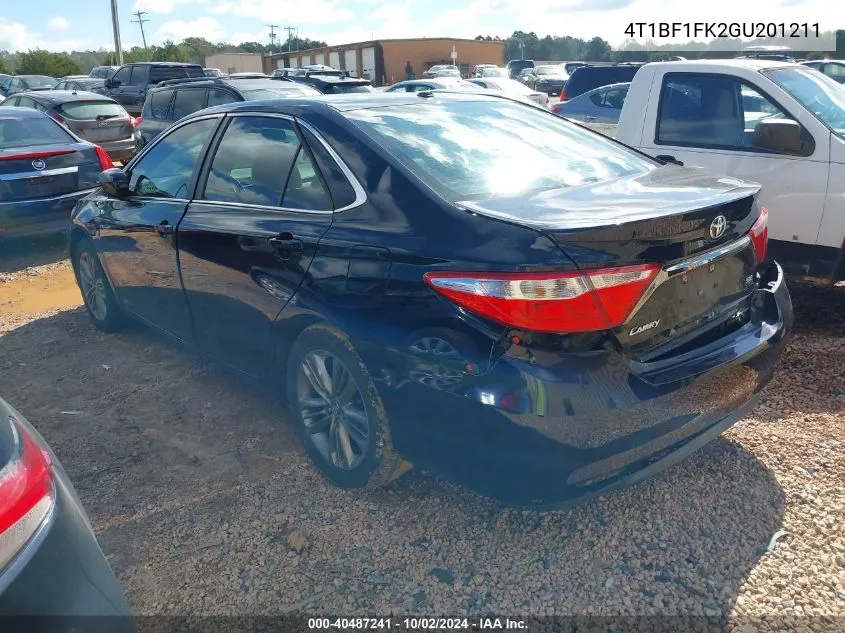 4T1BF1FK2GU201211 2016 Toyota Camry Se