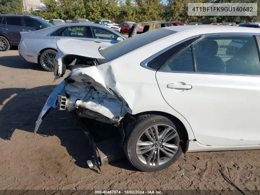 2016 Toyota Camry Se VIN: 4T1BF1FK9GU140682 Lot: 40487874