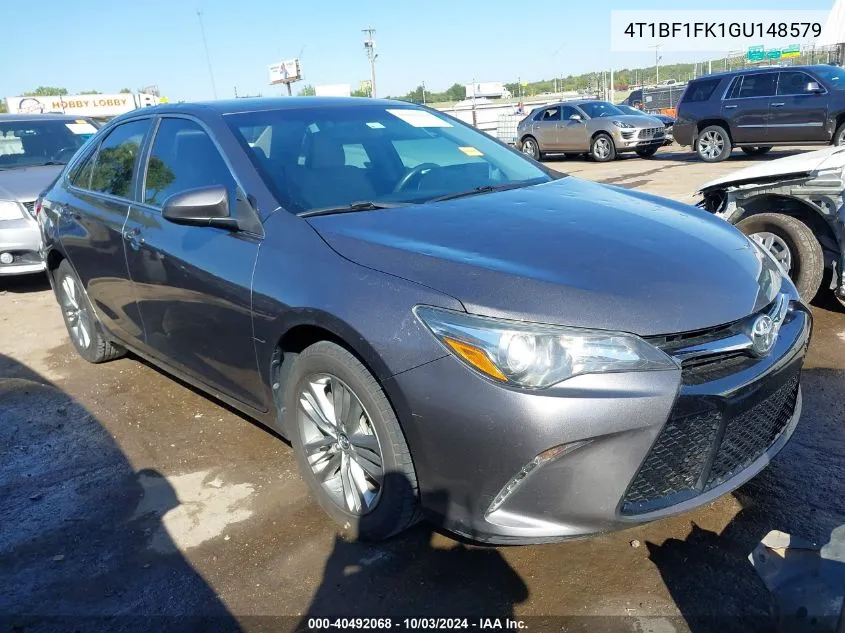 2016 Toyota Camry Se VIN: 4T1BF1FK1GU148579 Lot: 40492068