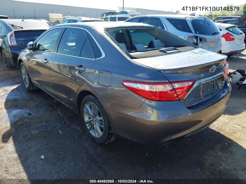 2016 Toyota Camry Se VIN: 4T1BF1FK1GU148579 Lot: 40492068