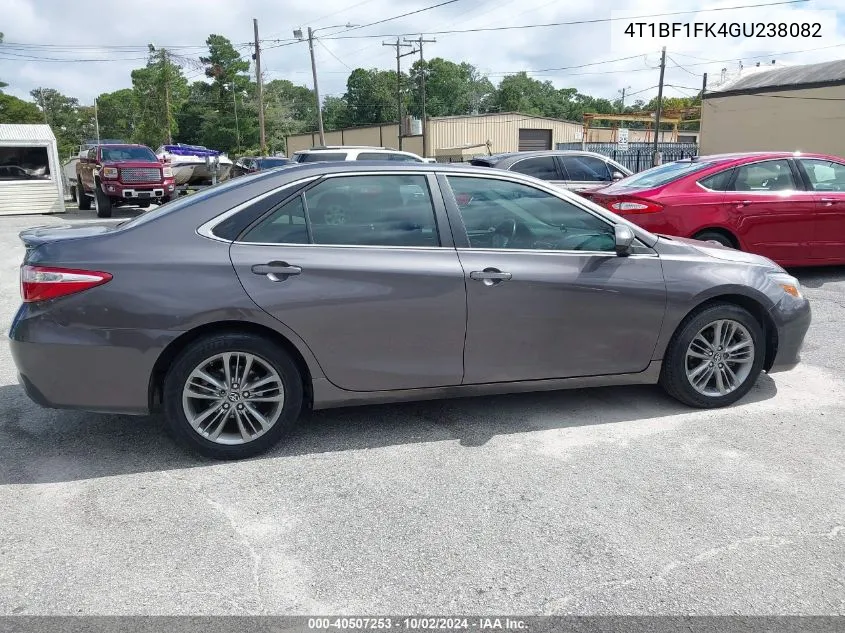 2016 Toyota Camry Se VIN: 4T1BF1FK4GU238082 Lot: 40507253