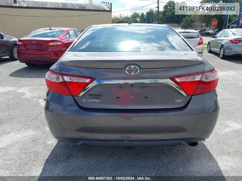 2016 Toyota Camry Se VIN: 4T1BF1FK4GU238082 Lot: 40507253