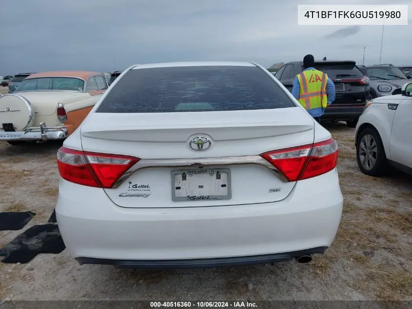 2016 Toyota Camry Le/Xle/Se/Xse VIN: 4T1BF1FK6GU519980 Lot: 40516360