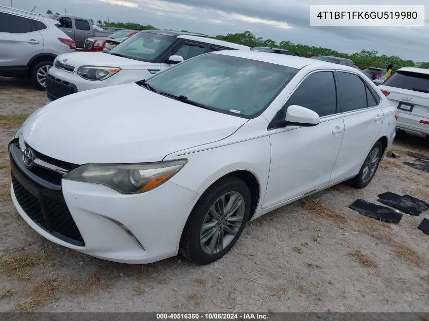 2016 Toyota Camry Le/Xle/Se/Xse VIN: 4T1BF1FK6GU519980 Lot: 40516360