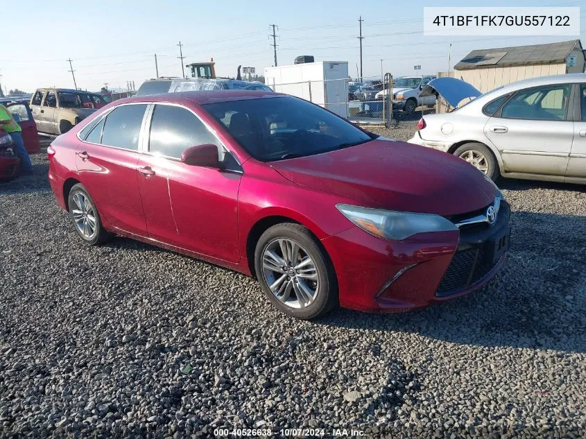 2016 Toyota Camry Le/Xle/Se/Xse VIN: 4T1BF1FK7GU557122 Lot: 40526638