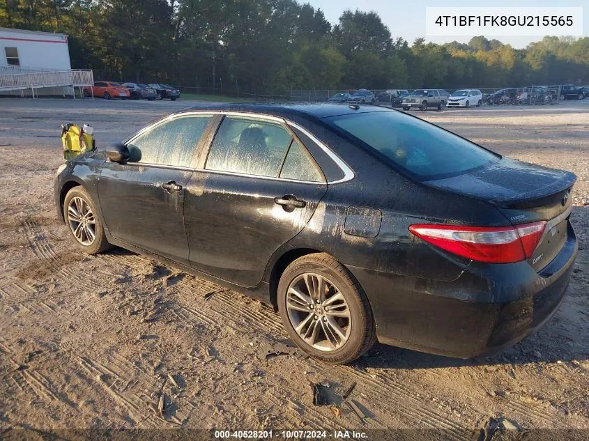 2016 Toyota Camry Se VIN: 4T1BF1FK8GU215565 Lot: 40528201