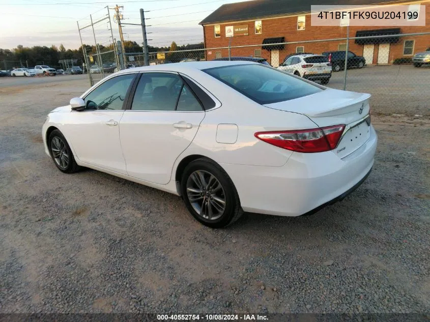 2016 Toyota Camry Le/Xle/Se/Xse VIN: 4T1BF1FK9GU204199 Lot: 40552754