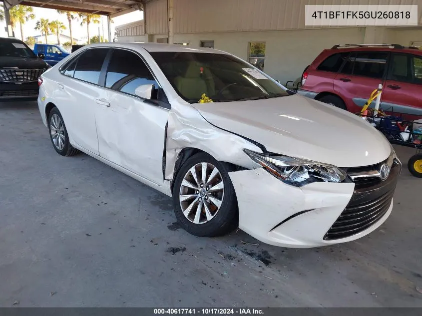 2016 Toyota Camry Le/Xle/Se/Xse VIN: 4T1BF1FK5GU260818 Lot: 40617741