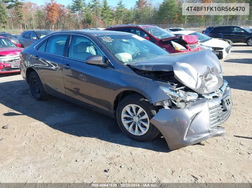 2016 Toyota Camry Le VIN: 4T4BF1FK1GR566470 Lot: 40647639