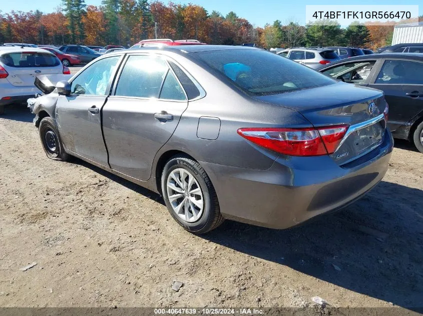 2016 Toyota Camry Le VIN: 4T4BF1FK1GR566470 Lot: 40647639