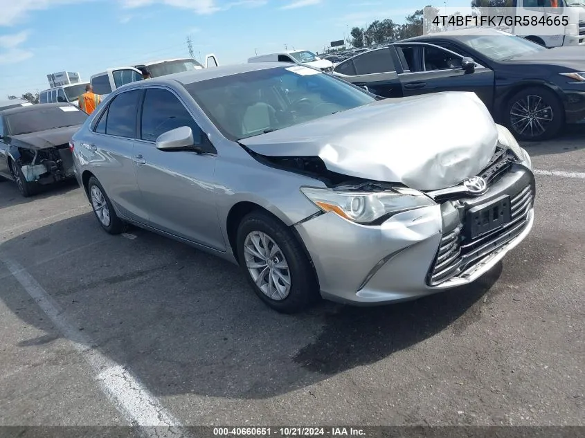 2016 Toyota Camry Le VIN: 4T4BF1FK7GR584665 Lot: 40867527