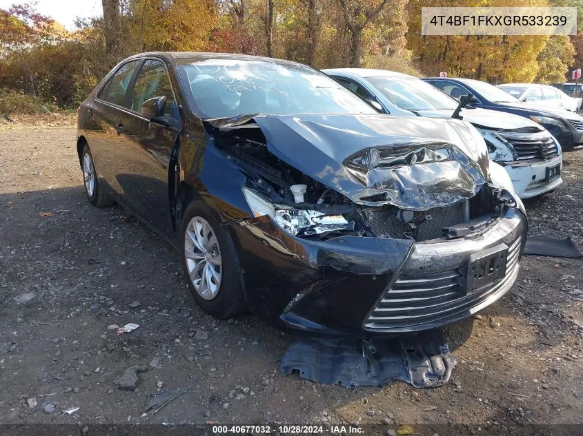 2016 Toyota Camry Le VIN: 4T4BF1FKXGR533239 Lot: 40677032