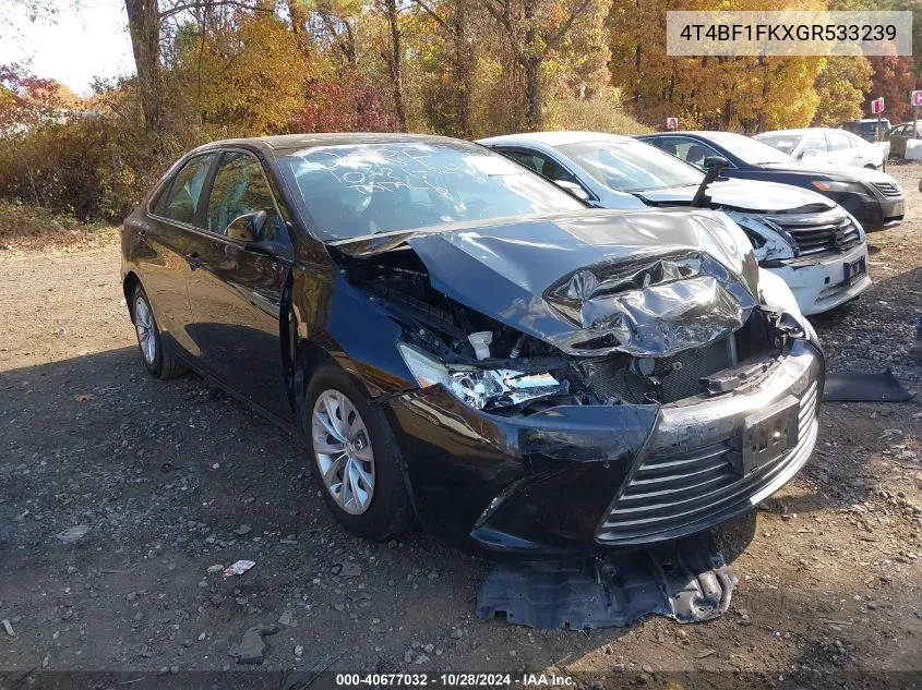 2016 Toyota Camry Le VIN: 4T4BF1FKXGR533239 Lot: 40677032