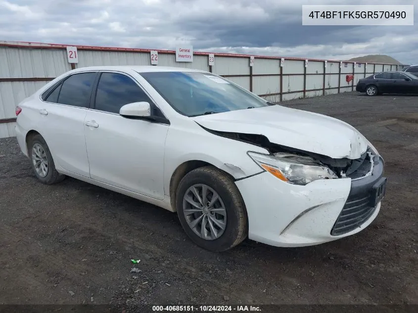 4T4BF1FK5GR570490 2016 Toyota Camry Le