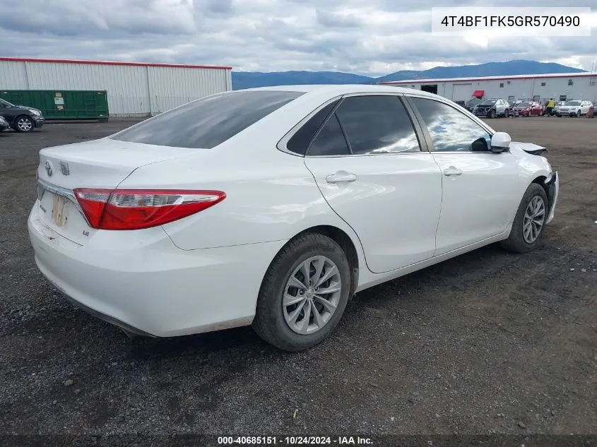 4T4BF1FK5GR570490 2016 Toyota Camry Le